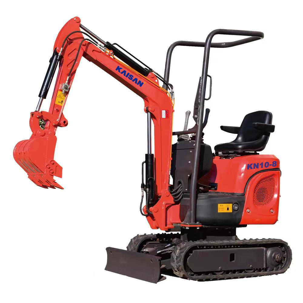 Minibagger mit mehreren Anbaugeräten für enge Platzverhältnisse