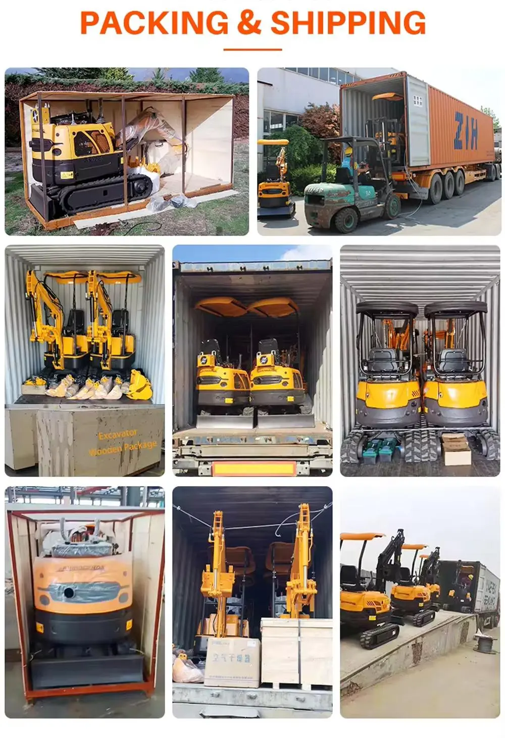 1 tonluk Bagger Kazıcı Mini Paletli Ekskavatör Fabrika Fiyatı