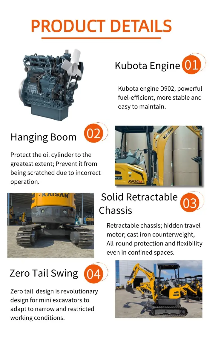 2T Mini Excavator with Deep Diving Depth High Performance