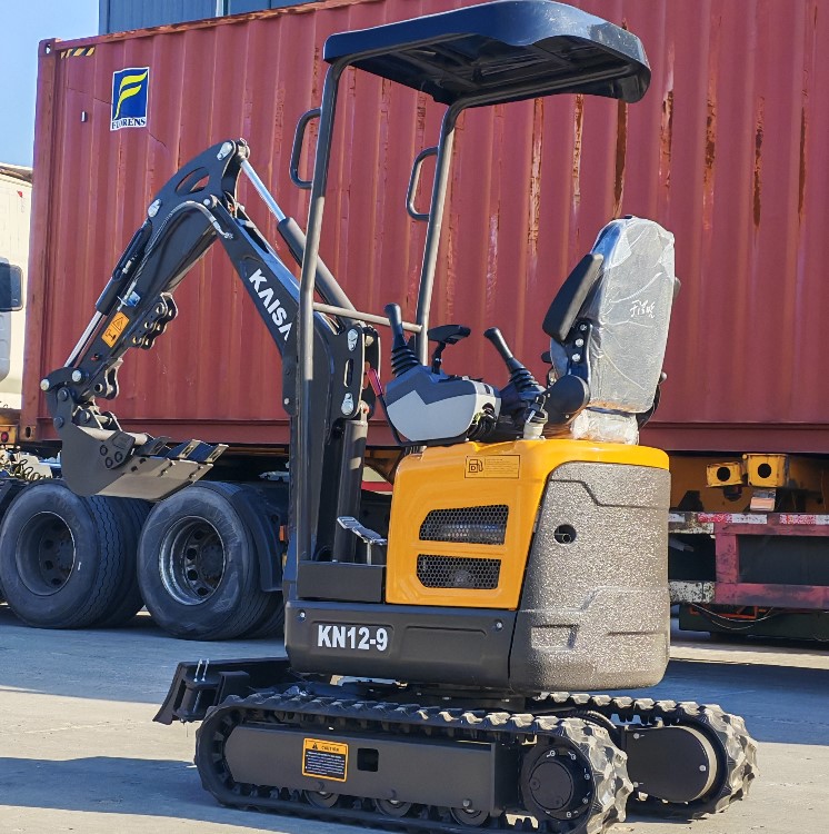 Miniexcavadora urbana de 1,2 toneladas con retroexcavadora de orugas de goma para paisajismo