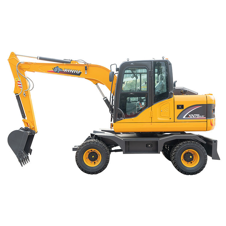 Excavador con ruedas de 6 toneladas con acoplador rápido hidráulico